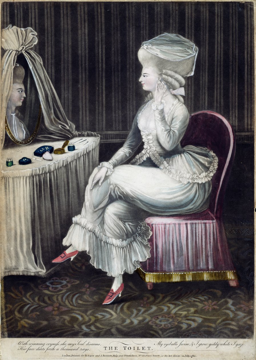 La toilette, pub. da Robert Sayer e J. Bennett, 1780 da English School