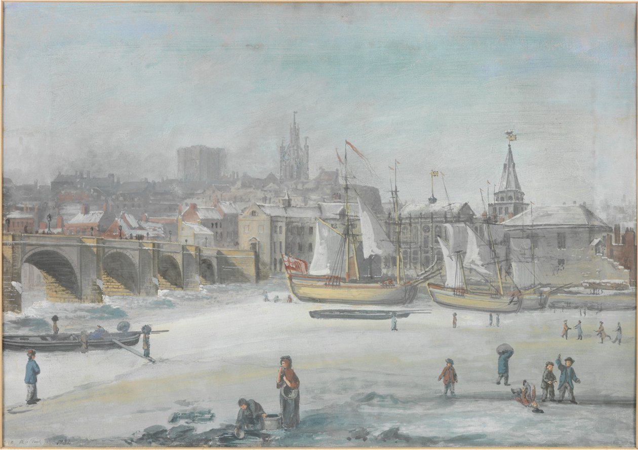 Il ponte di Tyne - Il grande gelo, 1784 da English School