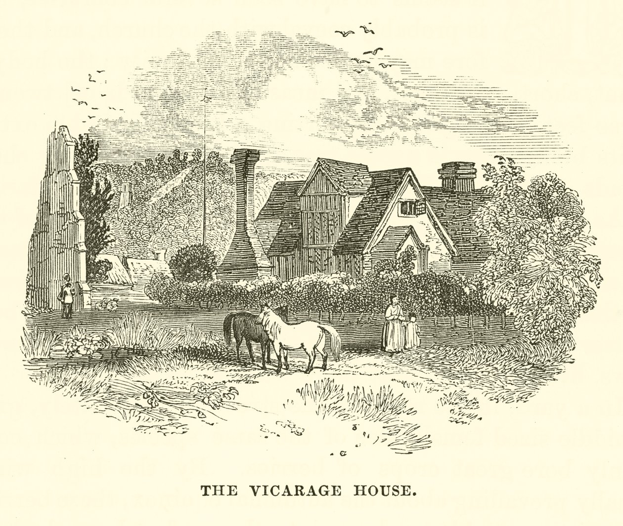 La casa del vicariato (incisione) da English School