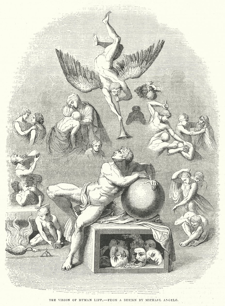 La visione della vita umana (incisione) da English School