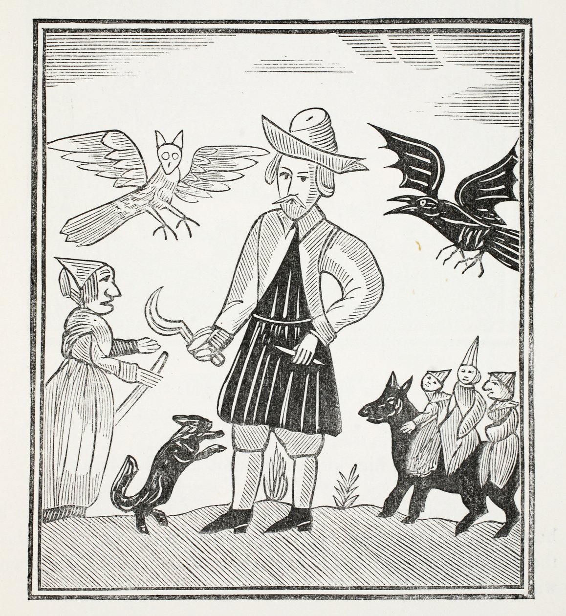 La Strega dei Boschi, illustrazione da Chap-books of the Eighteenth Century di John Ashton, pub. 1882 da English School