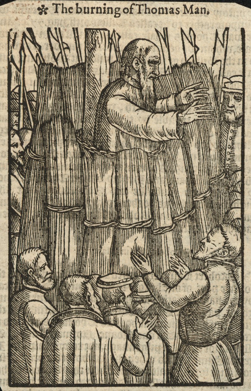 Il rogo di Thomas Man (incisione) da English School
