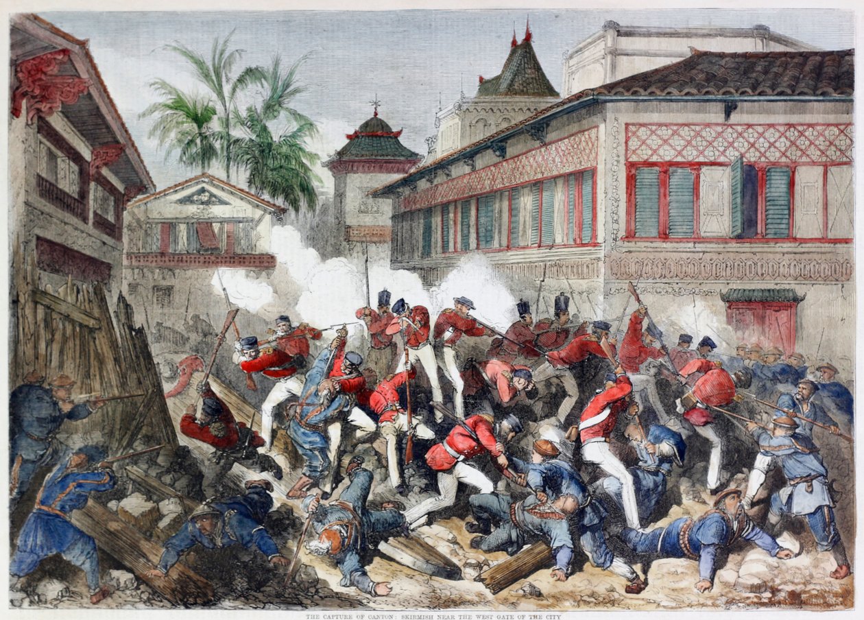 La cattura di Canton: Scaramuccia vicino alla porta ovest della città da English School