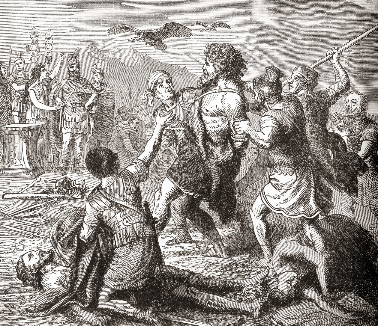 La cattura di Teutobochus, un leggendario gigante e re dei Teutoni, da Ward and Lock