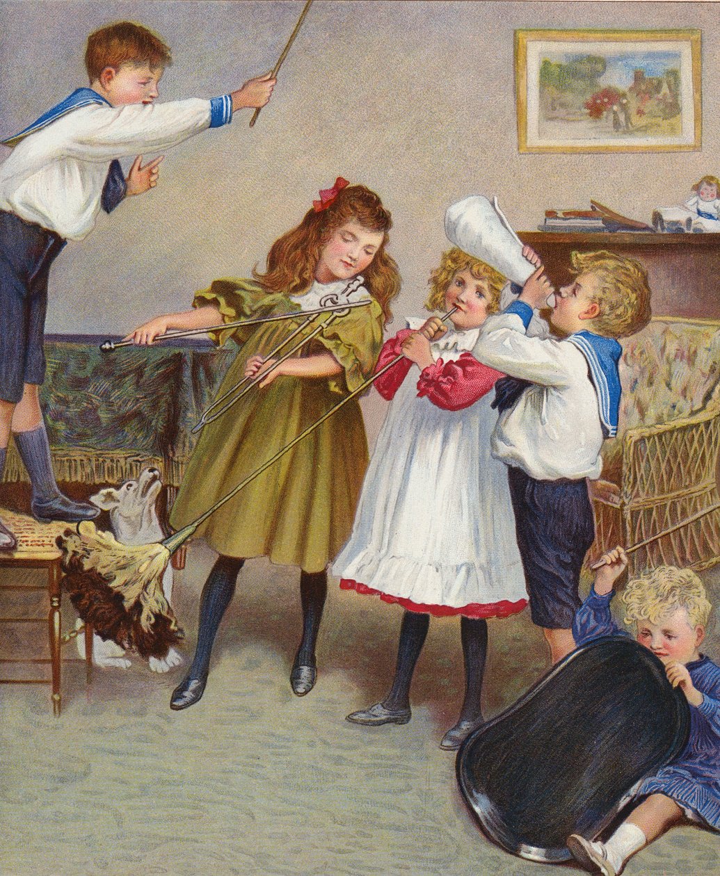 Il concerto dei bambini (litografia a colori) da English School