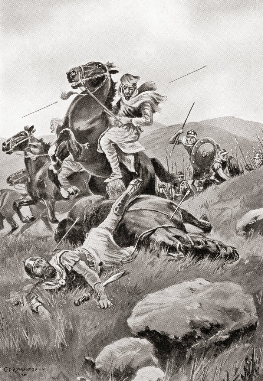 La morte di Masistio mentre guidava un attacco di cavalleria contro le forze greche, da Hutchinson