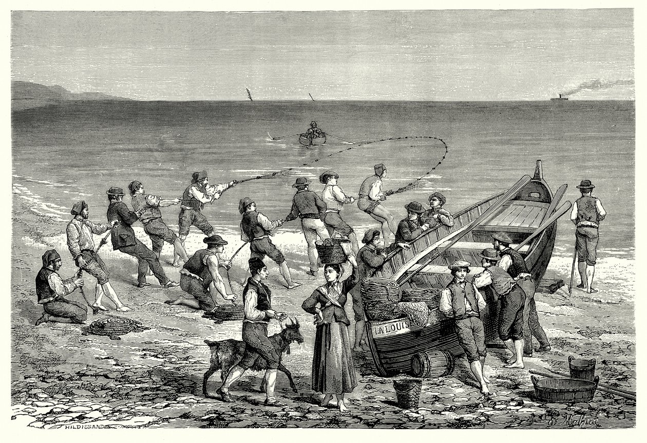 I pescatori di Mentone (incisione) da English School