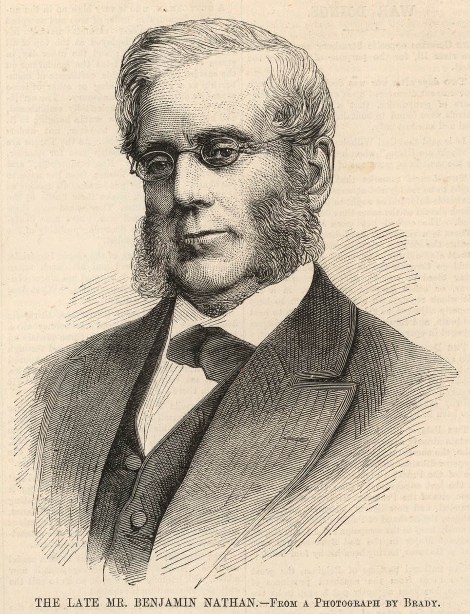 Il defunto Benjamin Nathan (incisione) da English School