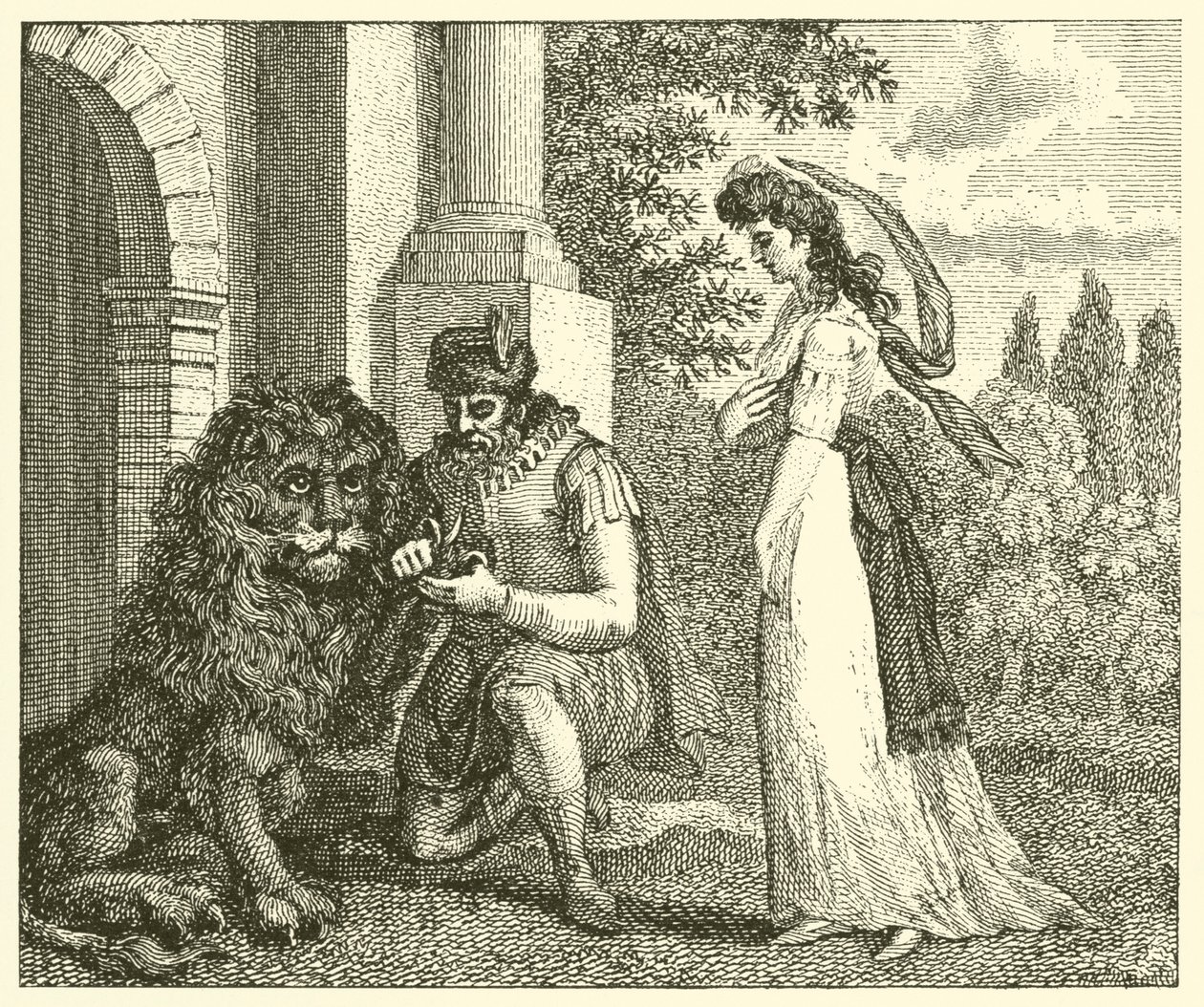 Il leone innamorato (incisione) da English School