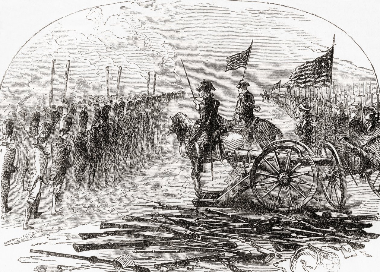 La resa del generale Burgoyne dopo la seconda battaglia di Saratoga da English School