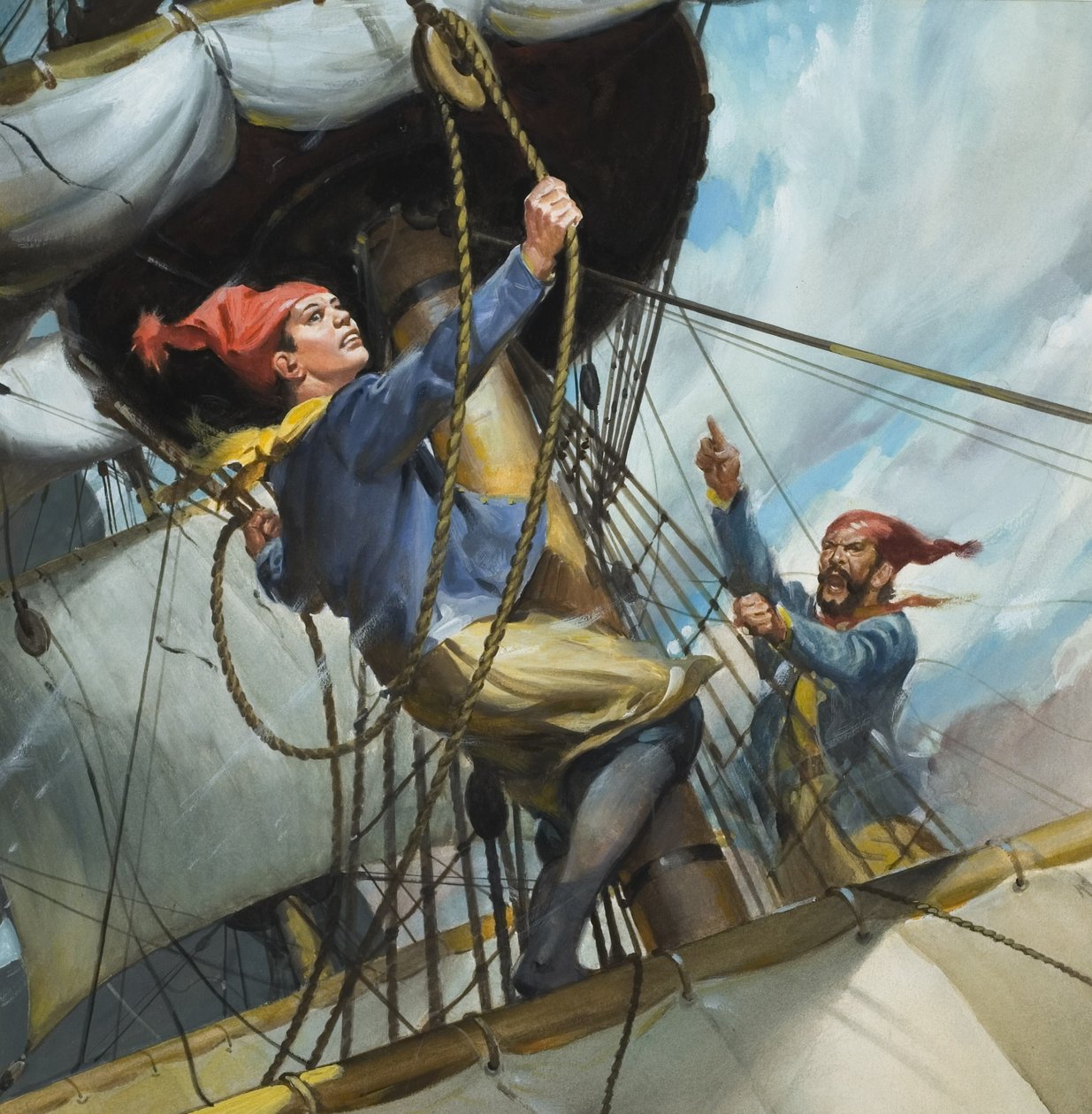 Thomas Coram (1668-1751) The Sailor Who Gave Away a Fortune (guazzo su carta) da English School