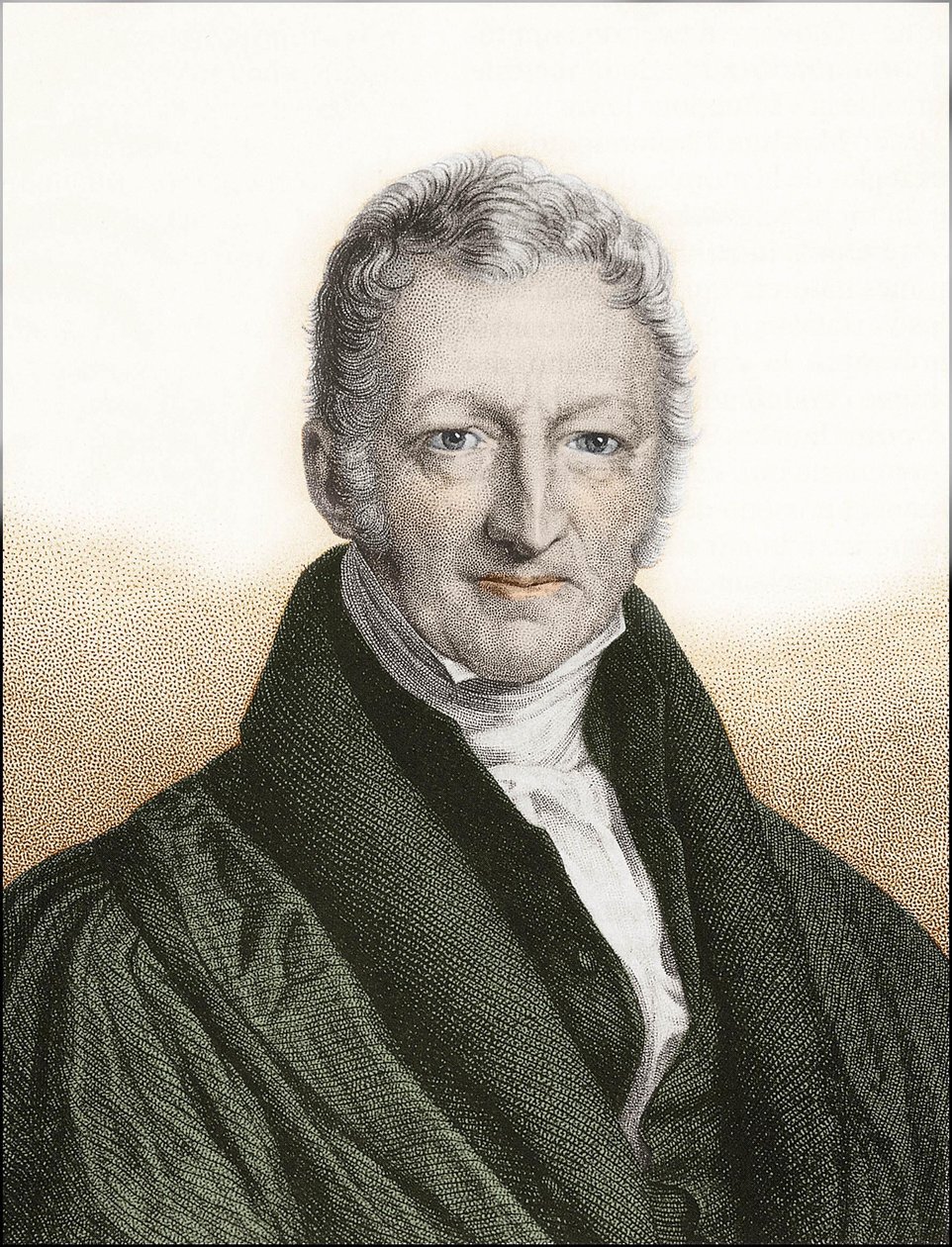 Thomas Robert Malthus (incisione colorata) da English School