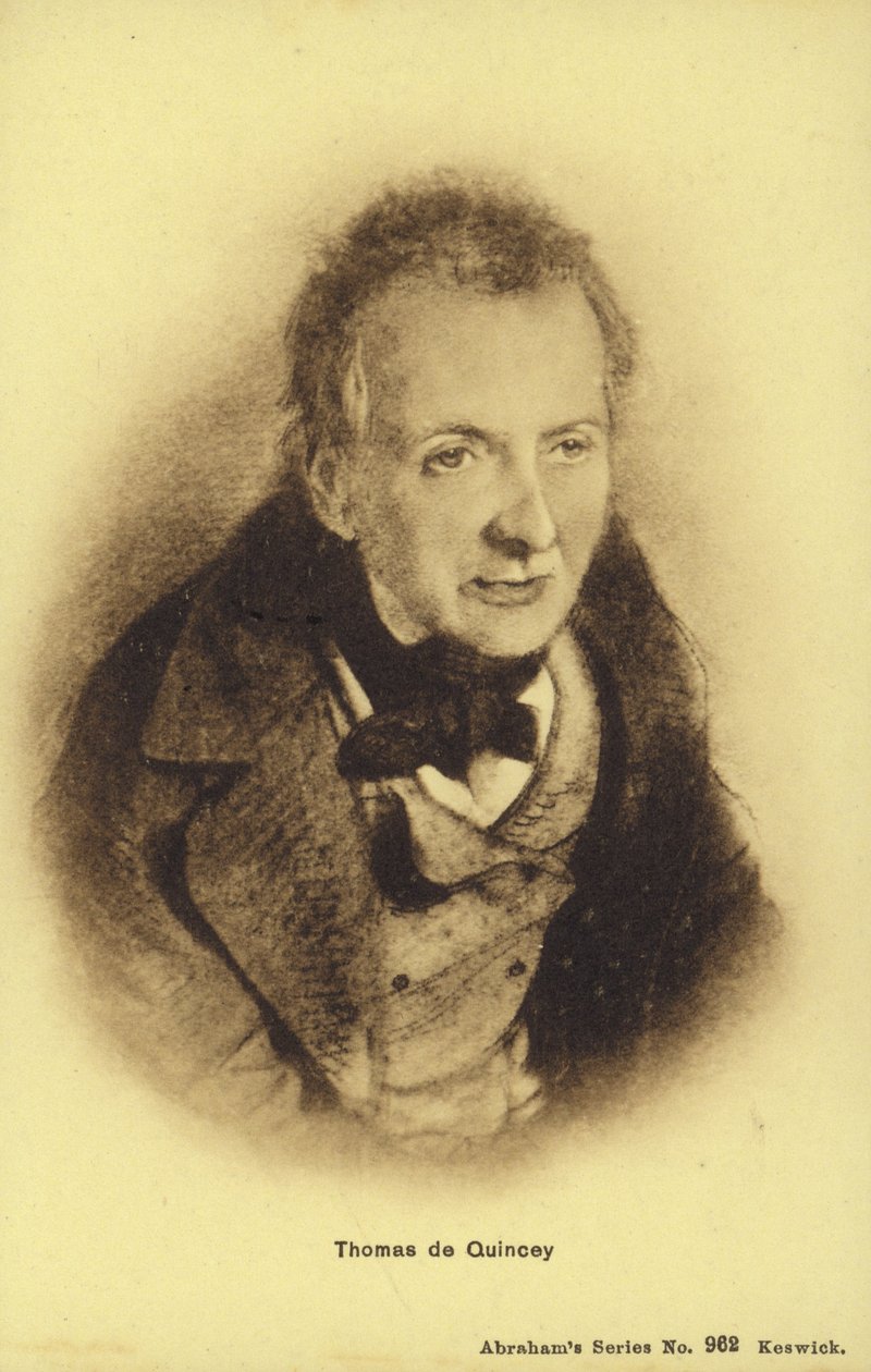 Thomas de Quincey (1785-1859), saggista inglese (litografia) da English School