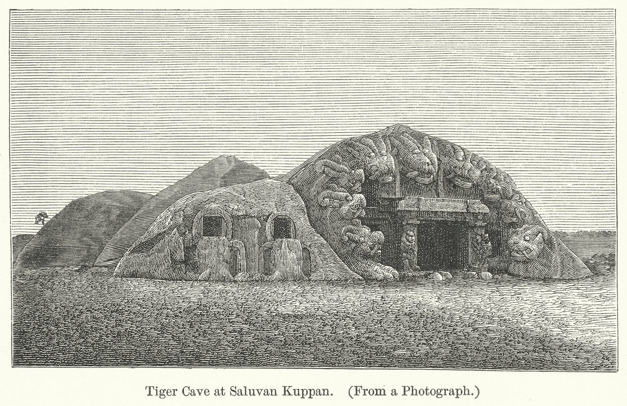 Grotta della Tigre a Saluvan Kuppan (incisione) da English School