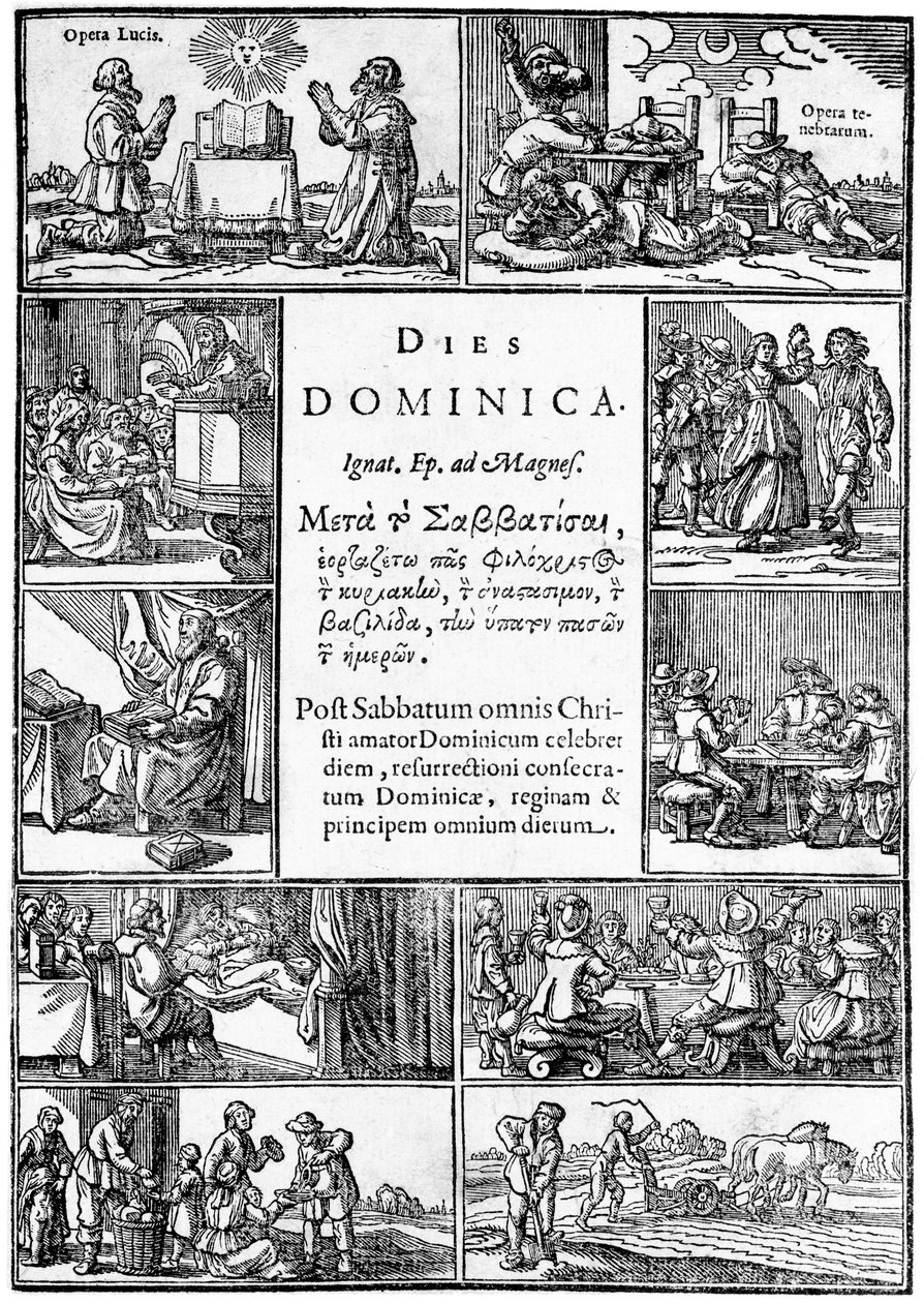 Pagina del titolo di Dies Dominica di Thomas Young, 1639 da English School