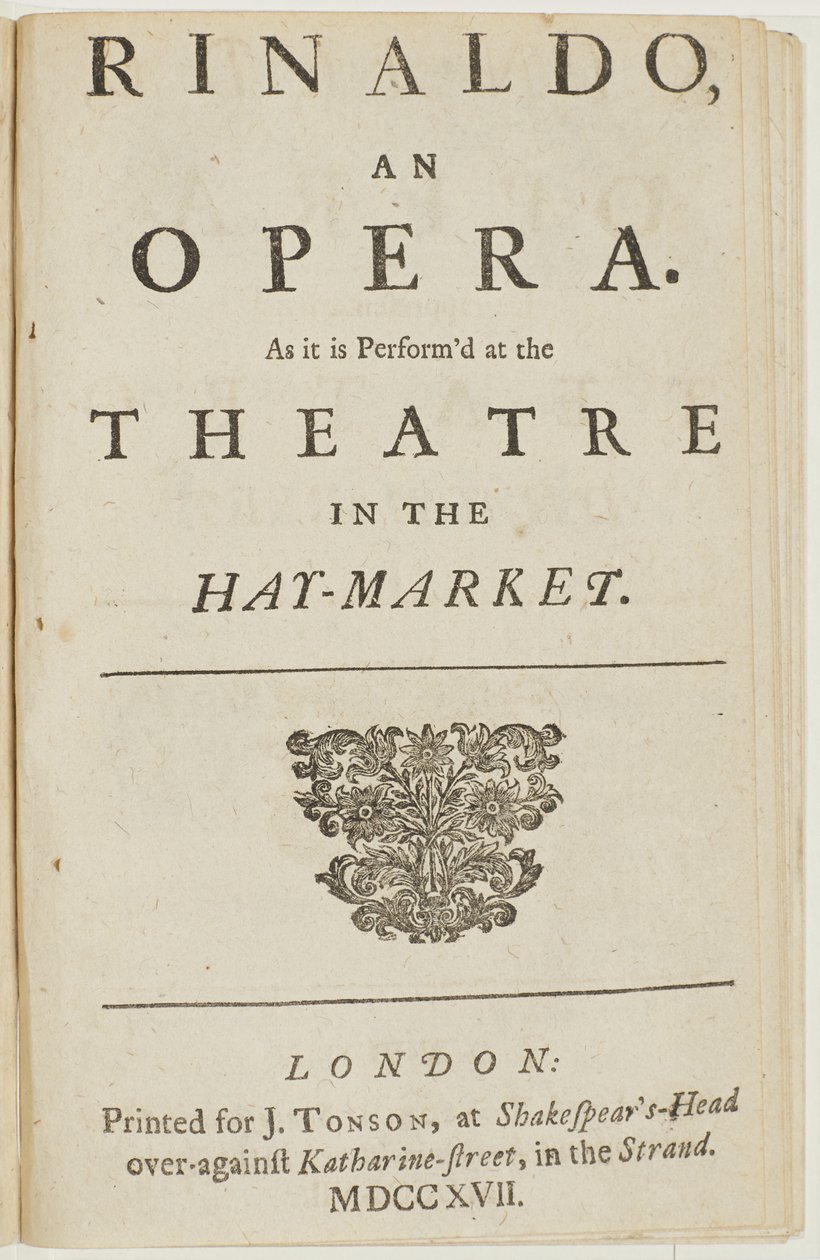 Pagina del titolo dal libretto dell