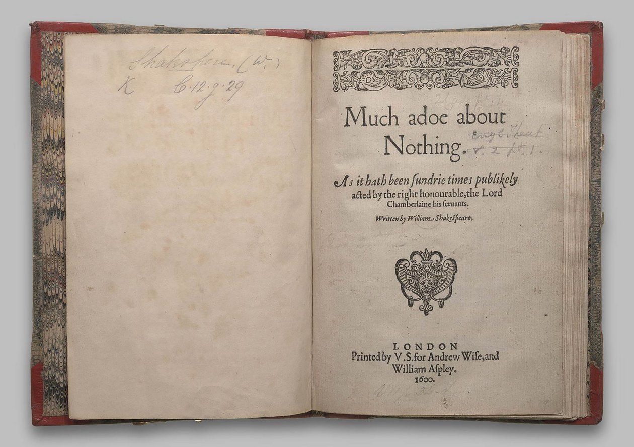 Pagina del titolo di Molto rumore per nulla da English School