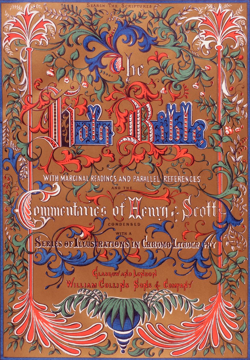 Pagina del titolo della Bibbia Sacra da English School