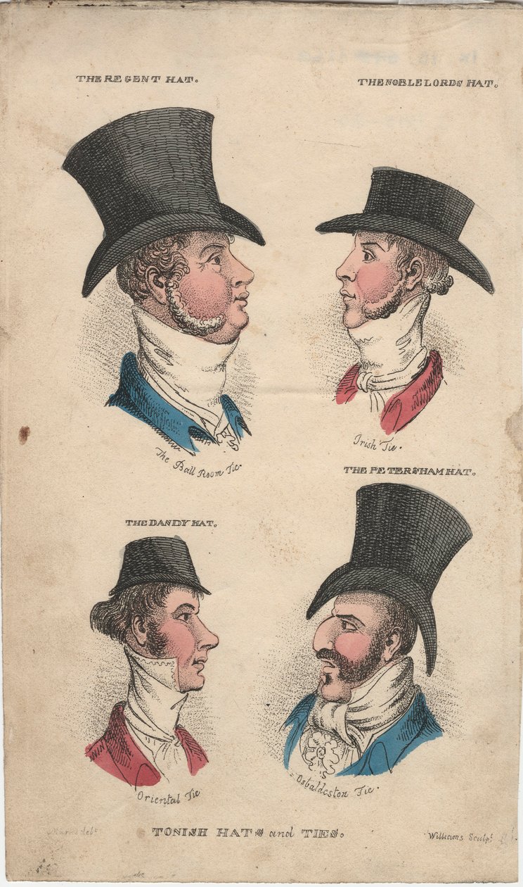 Cappelli e cravatte alla moda, c.1815-20 da English School