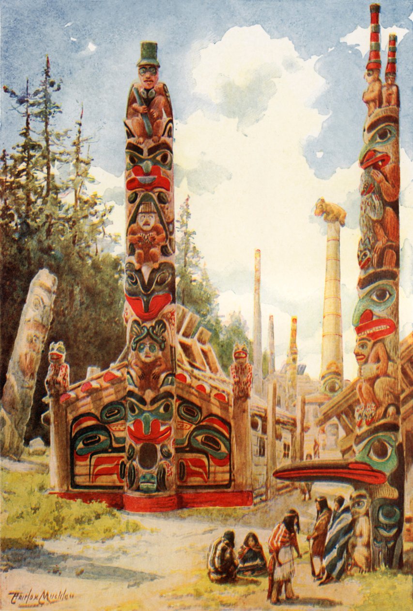Pali Totem (litografia a colori) da English School