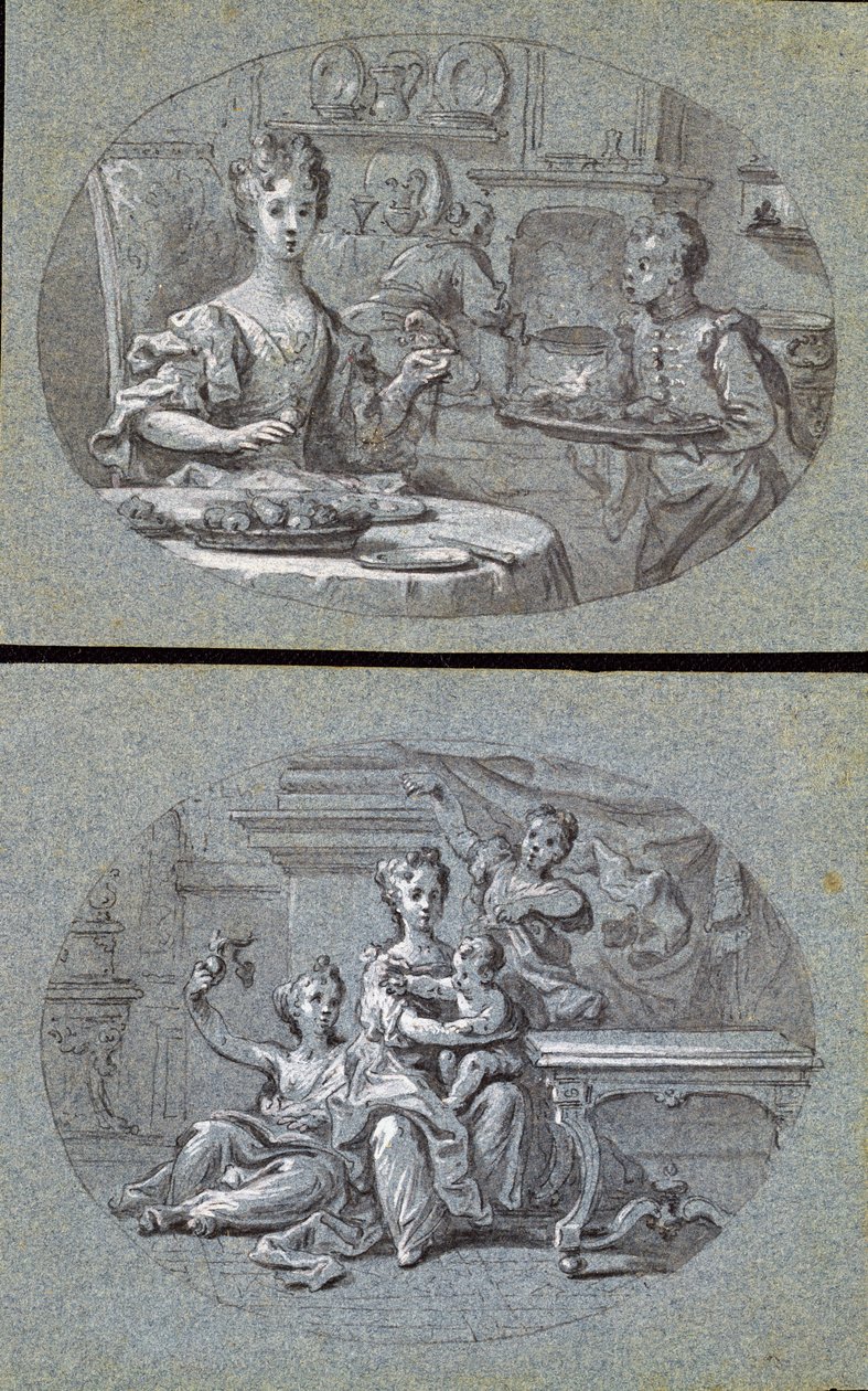 Due Scene Domestiche, c.1725 da English School