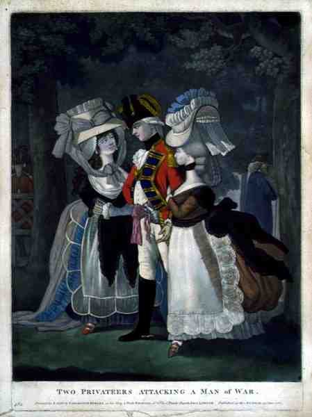 Due corsari attaccano una nave da guerra, pub. da Carington Bowles da English School