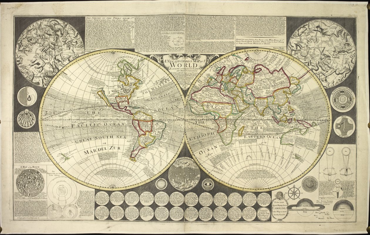 Mappa del mondo a due emisferi da English School