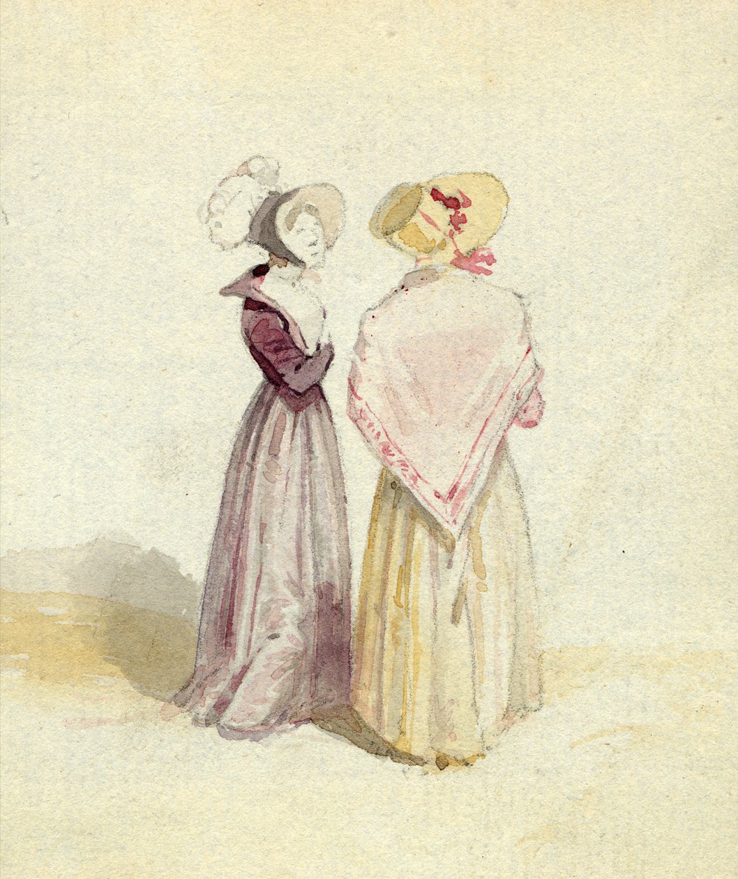 Due donne con cappelli, c.1825 da English School