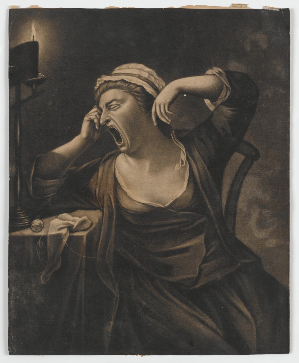 Senza titolo (donna che sbadiglia), c.1780 da English School
