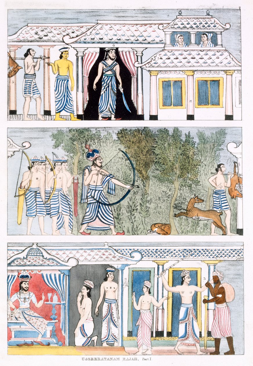 Usseeratanam Rajah, Parte I, da La Storia e Dottrina del Buddhismo di Edward Upham, 1829 da English School