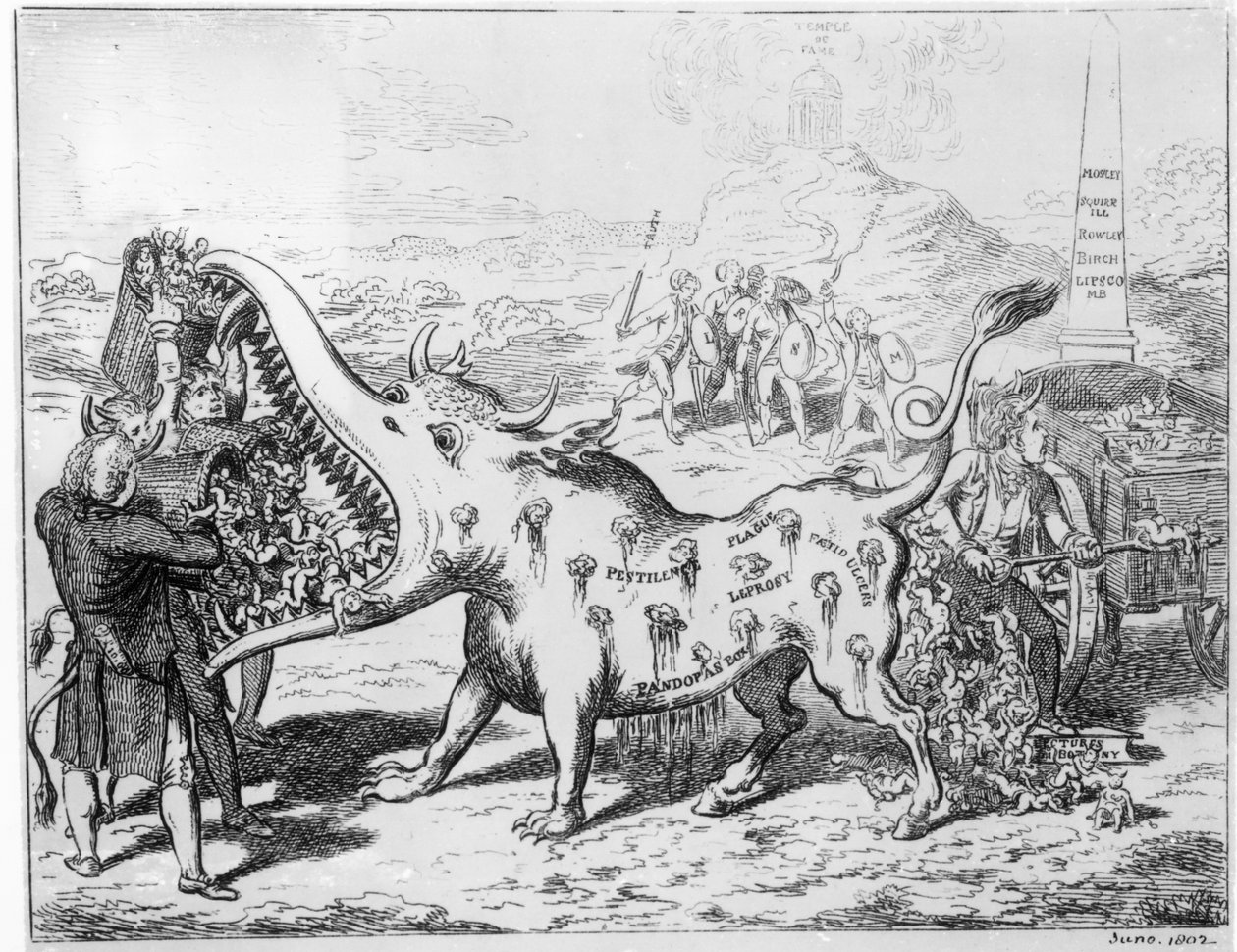 Vaccinazione, pubblicato da J.L.Stuart, 1802 da English School