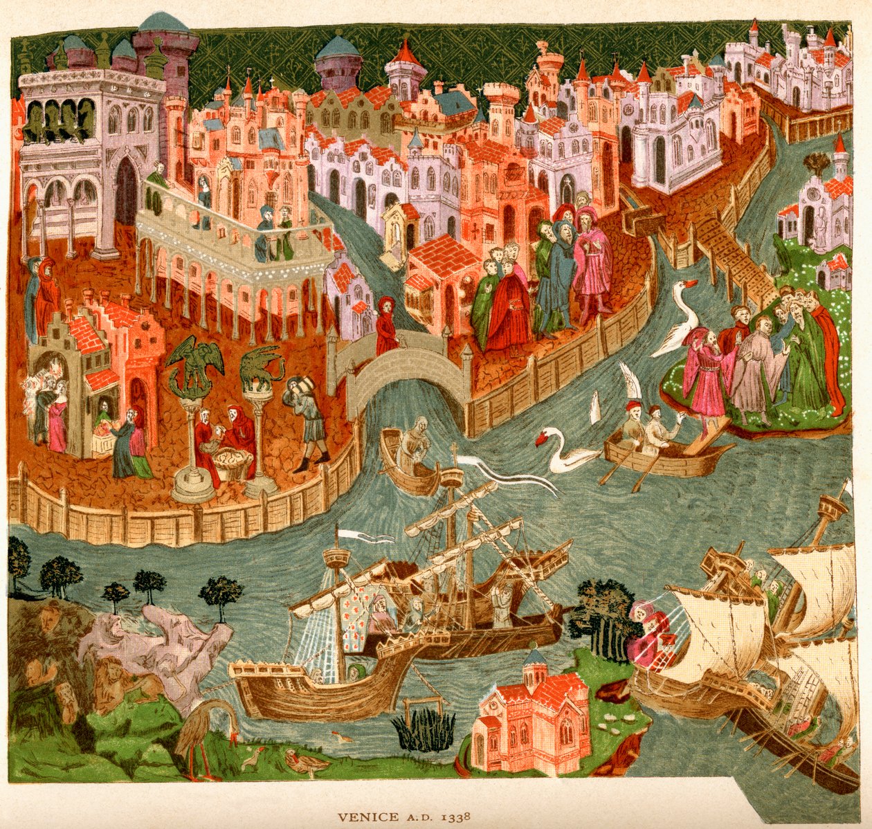 Venezia, 1338, da un manoscritto nella Biblioteca Bodleiana, da 