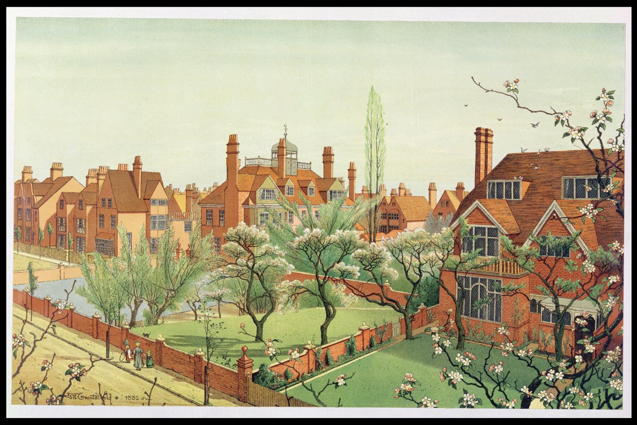 Veduta di Bedford Park, 1882 da English School