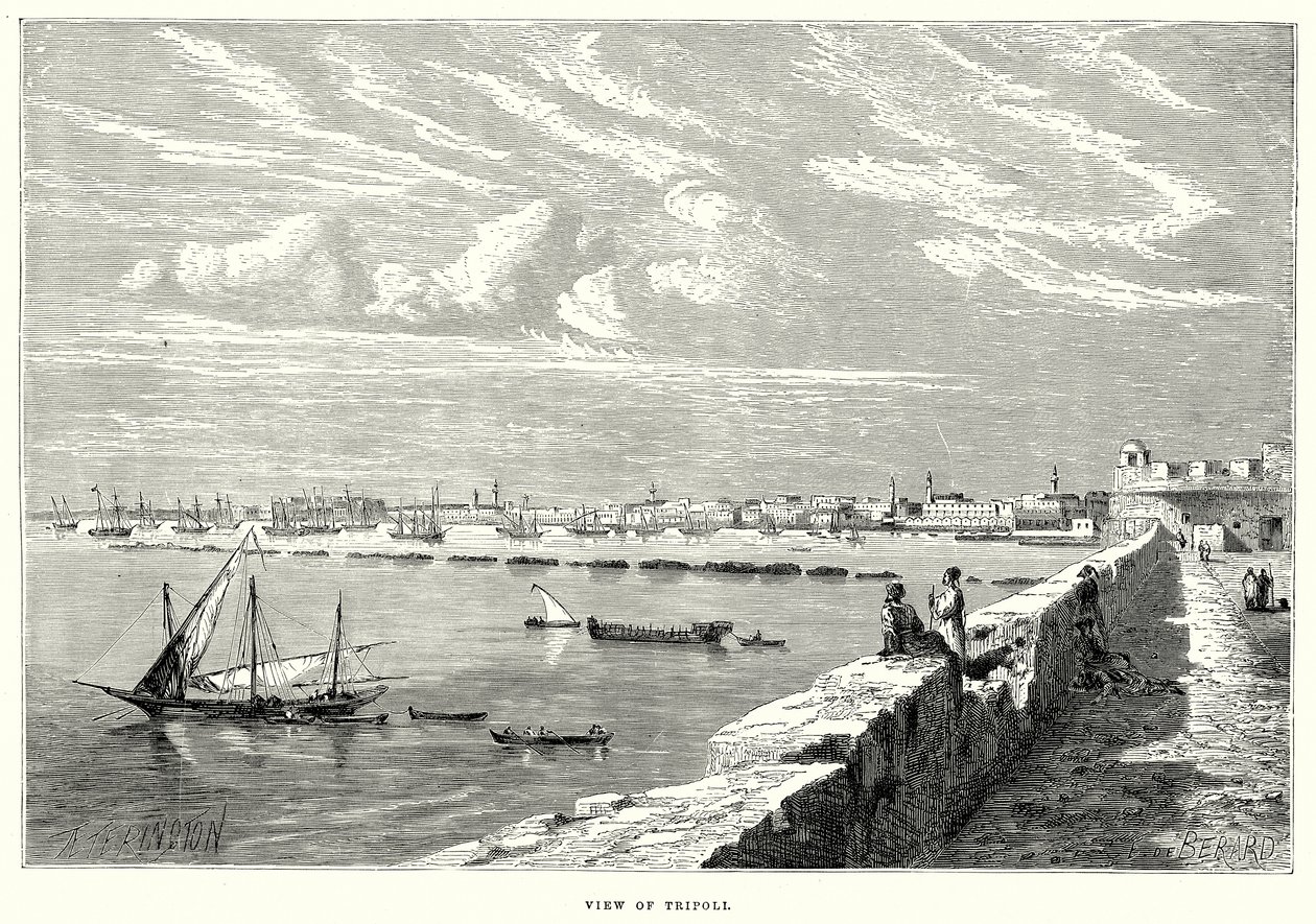 Veduta di Tripoli (incisione) da English School