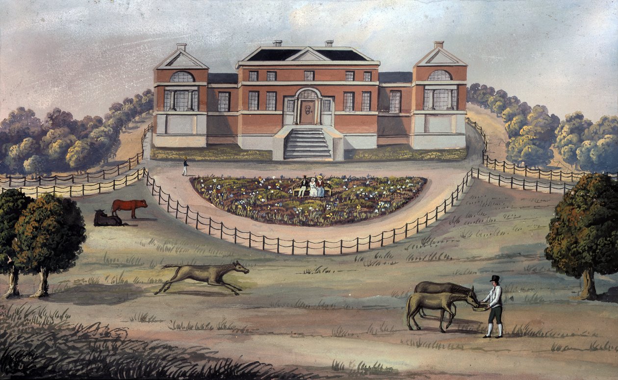 Veduta di una casa di campagna in un parco, c.1825 da English School