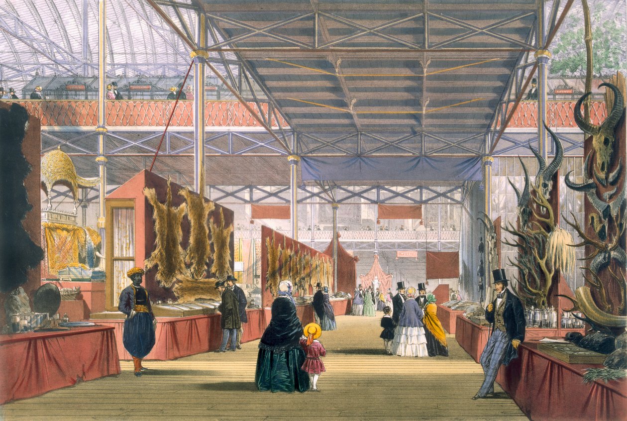 Vista della sezione India della Grande Esposizione del 1851, da Dickinsons Comprehensive Pictures da English School