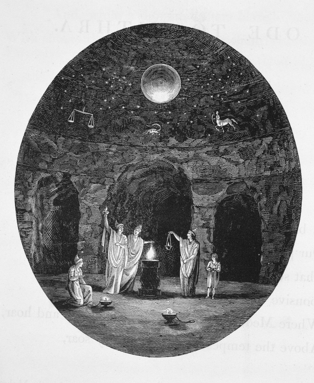 Vista degli antichi riti misteriosi celebrati nella caverna mitraica da English School