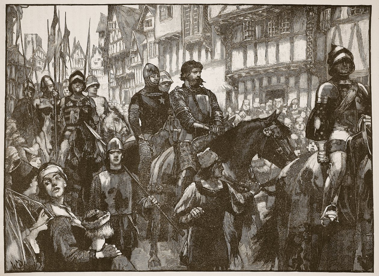 Wallace sulla strada per la Westminster Hall, illustrazione da Cassells Illustrated History of England da English School