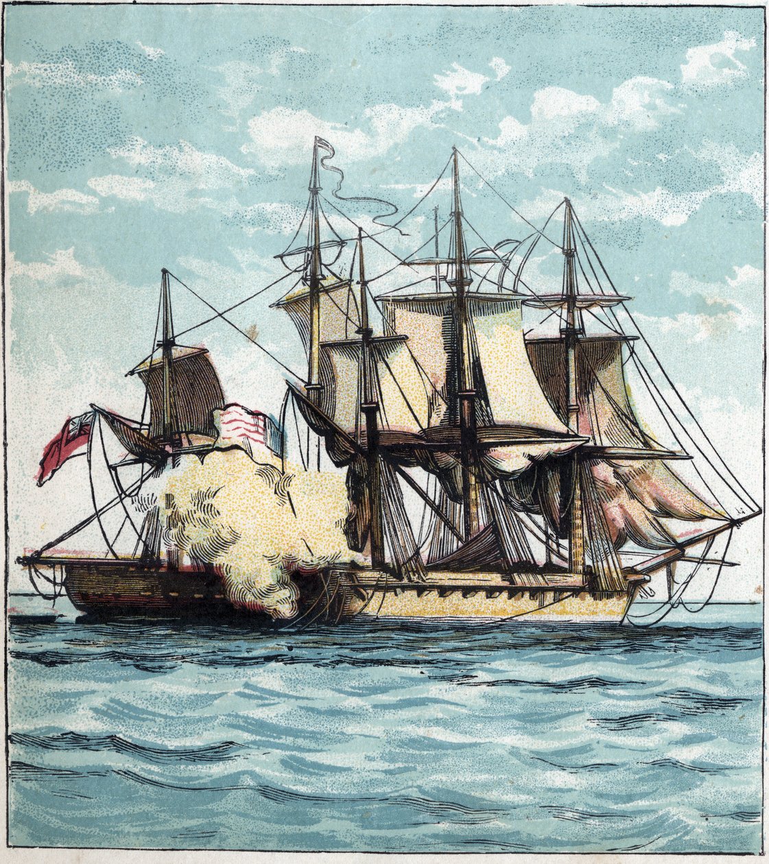 Guerra del 1812 tra Stati Uniti e Gran Bretagna: la fregata Chesapeake durante la battaglia navale contro la fregata britannica 