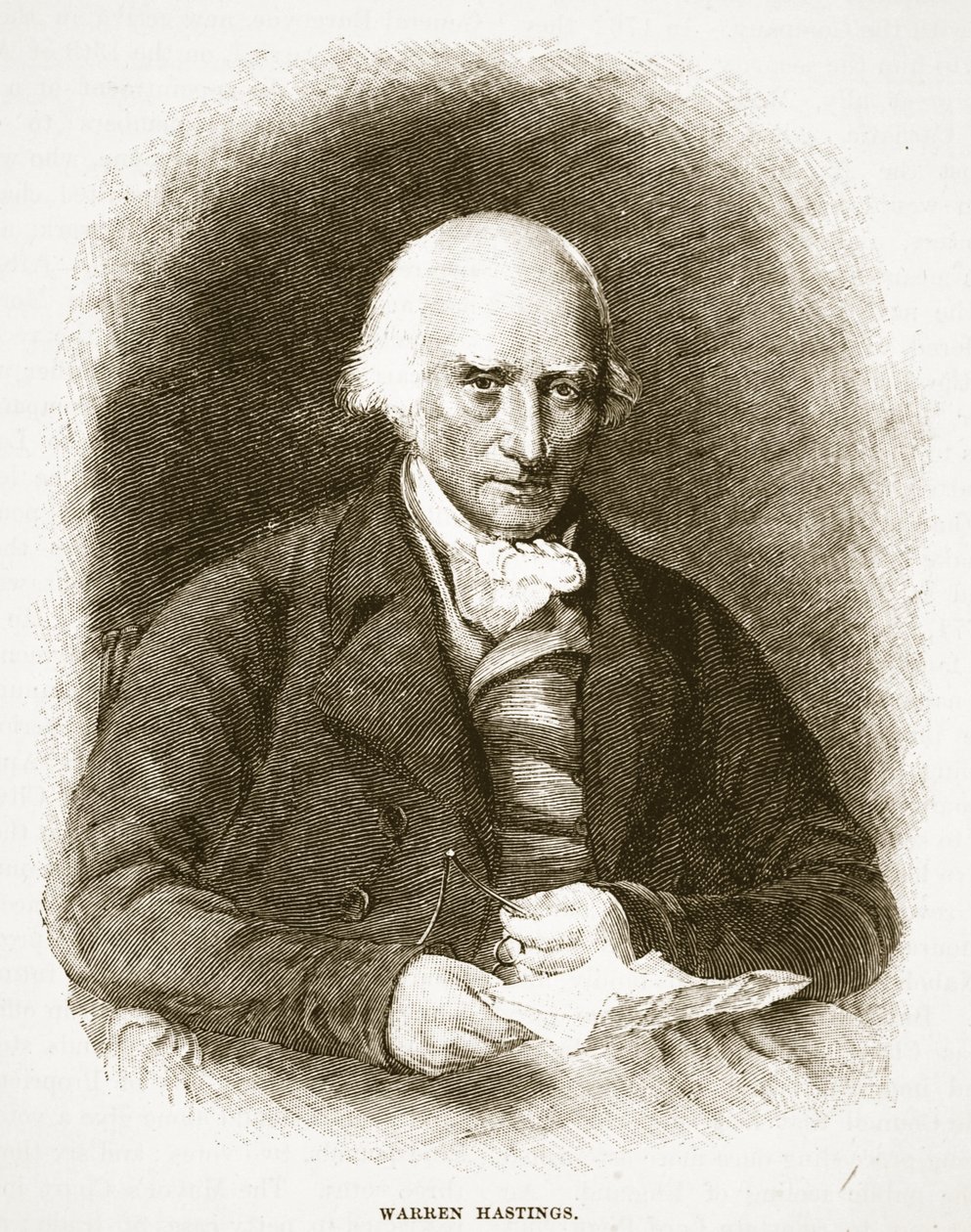 Warren Hastings, illustrazione da Cassells Illustrated History of England da English School