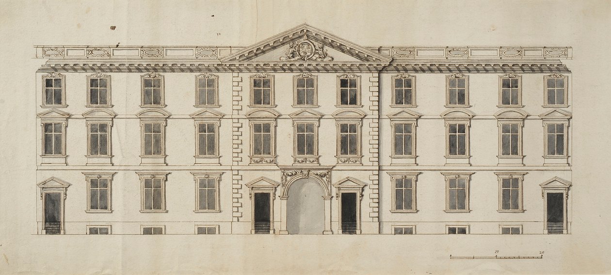 Facciata ovest del nuovo edificio proposto per il Garden Quadrangle al New College da English School