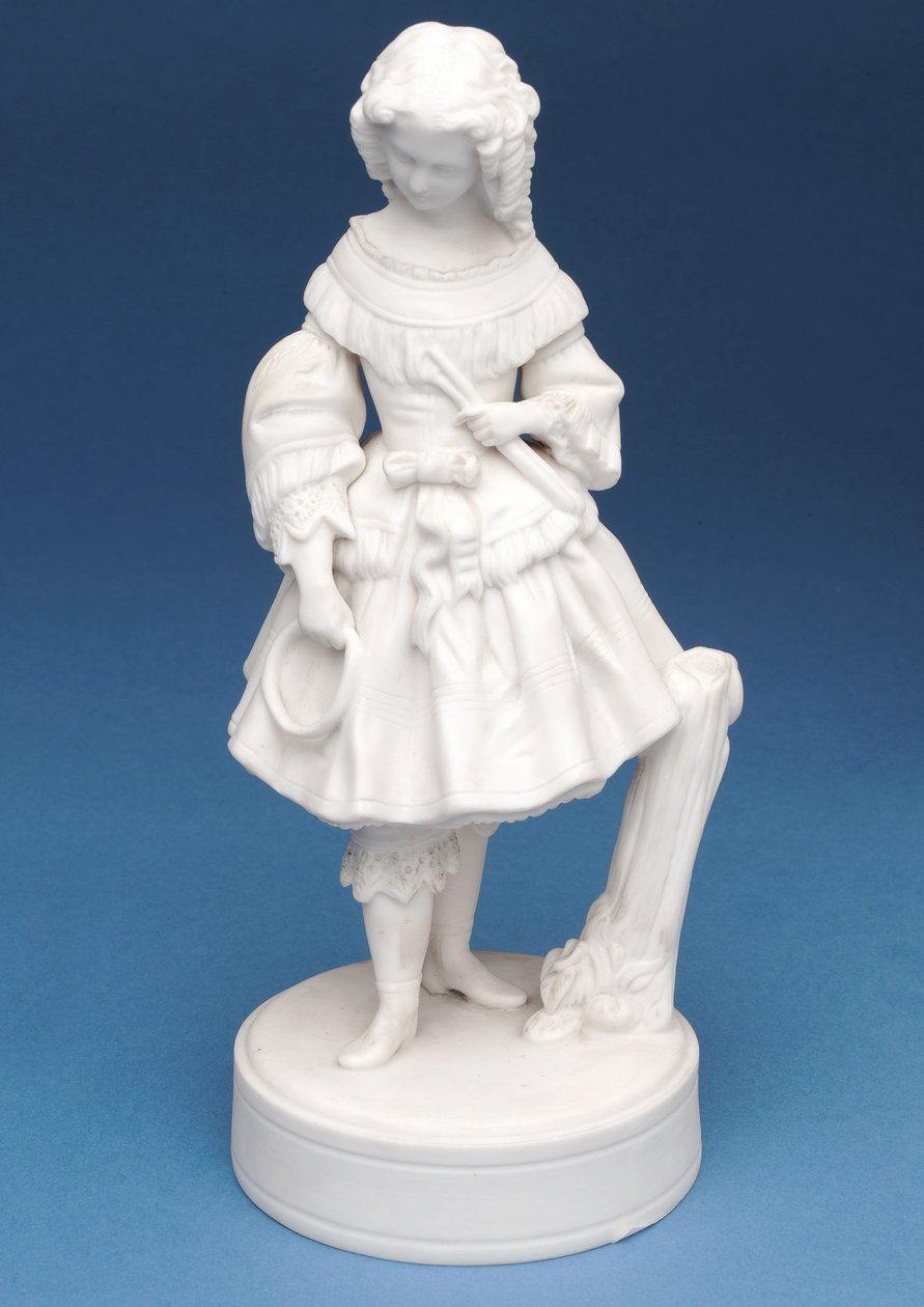 Figura Parian bianca di una ragazza (ceramica) (compagna di 315344) da English School