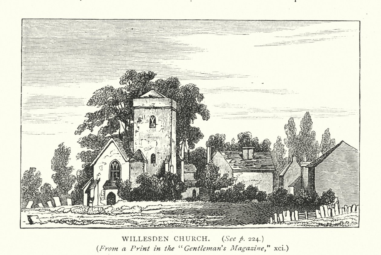 Chiesa di Willesden (incisione) da English School