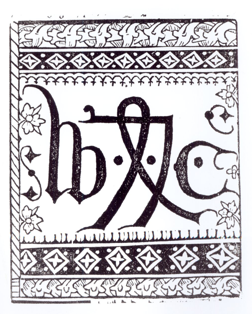Marchio di stampa di William Caxton (c.1422 - c.91), illustrazione da Science and Literature in the Middle Ages and Renaissance, scritto e inciso da Paul Lacroix, 1878 da English School