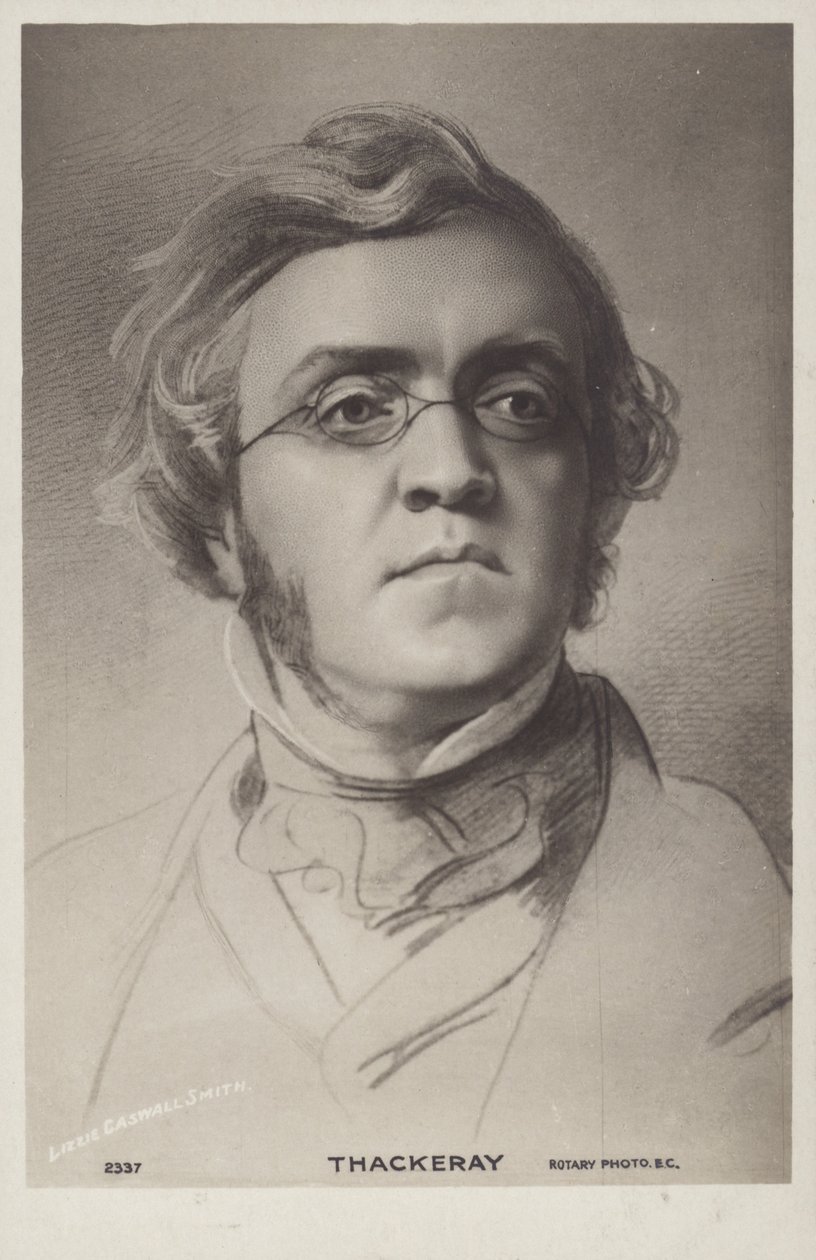 William Makepeace Thackeray (1811-1863), scrittore inglese (litografia) da English School