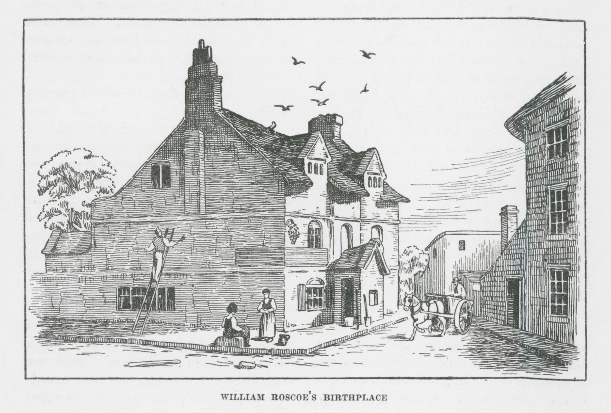 Casa natale di William Roscoe (litografia) da English School