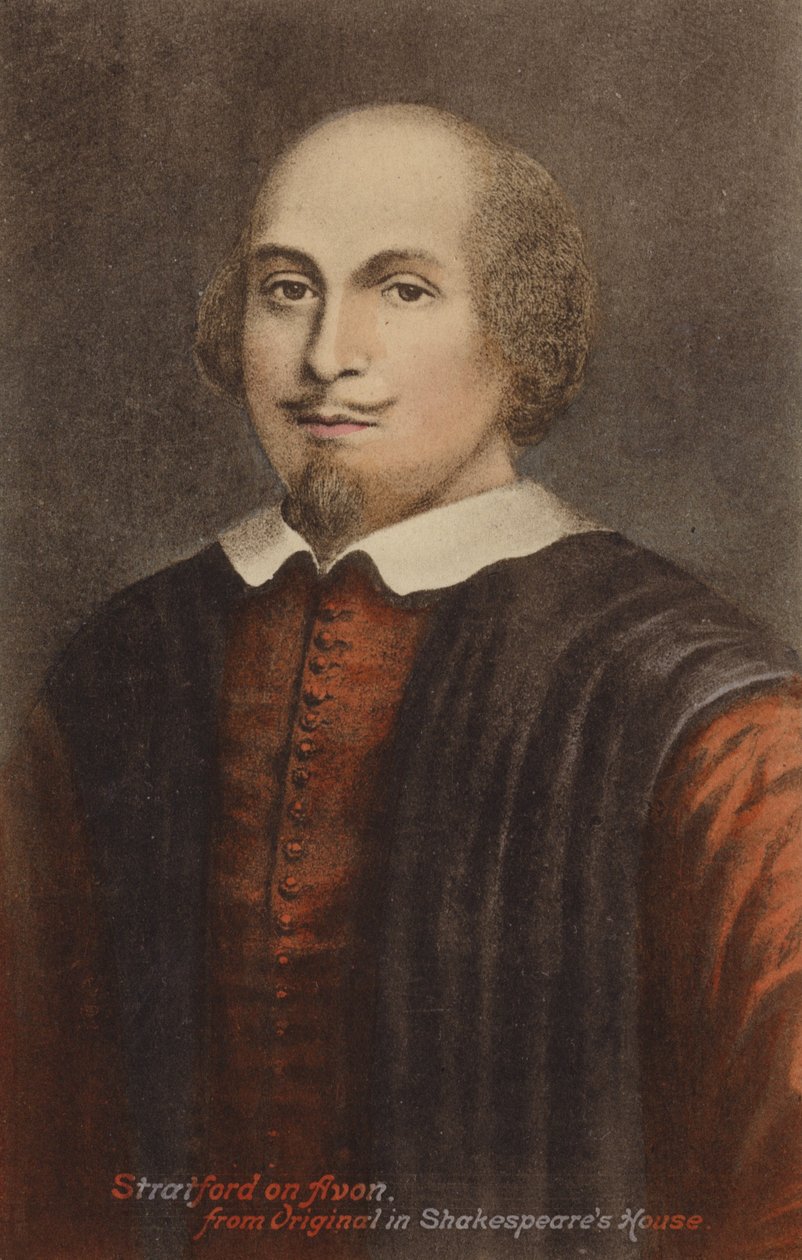 William Shakespeare (c1564-1616), drammaturgo e poeta inglese (litografia a colori) da English School