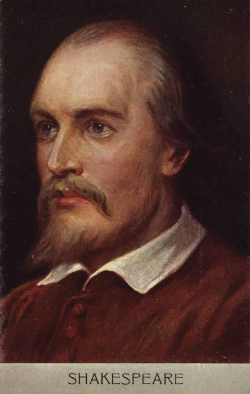 William Shakespeare (c1564-1616), drammaturgo e poeta inglese (litografia a colori) da English School