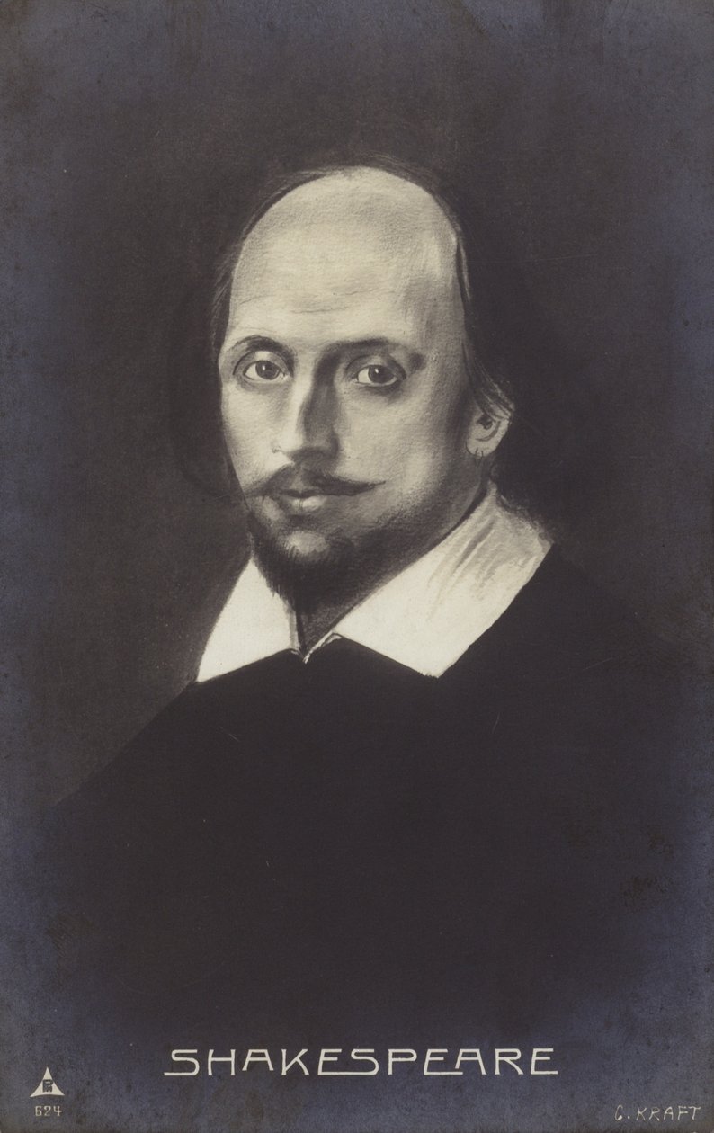 William Shakespeare (c1564-1616), drammaturgo e poeta inglese (litografia) da English School