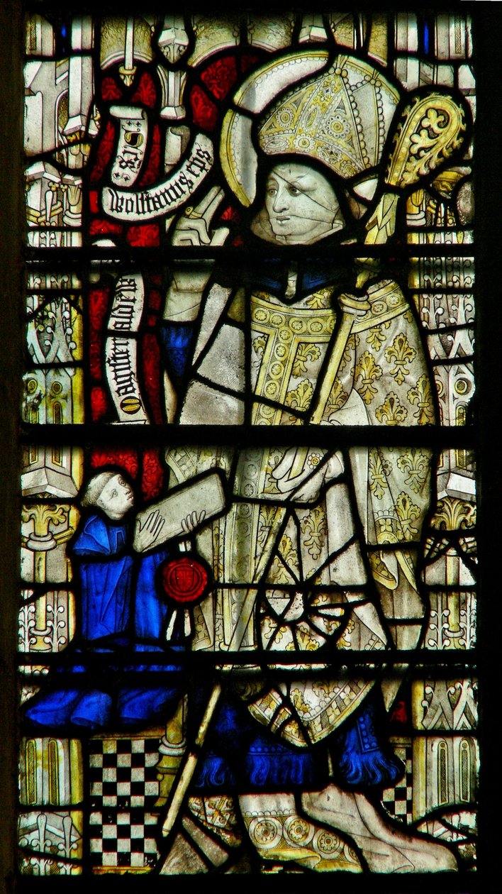 Finestra Clsty N3 raffigurante San Wulston da English School